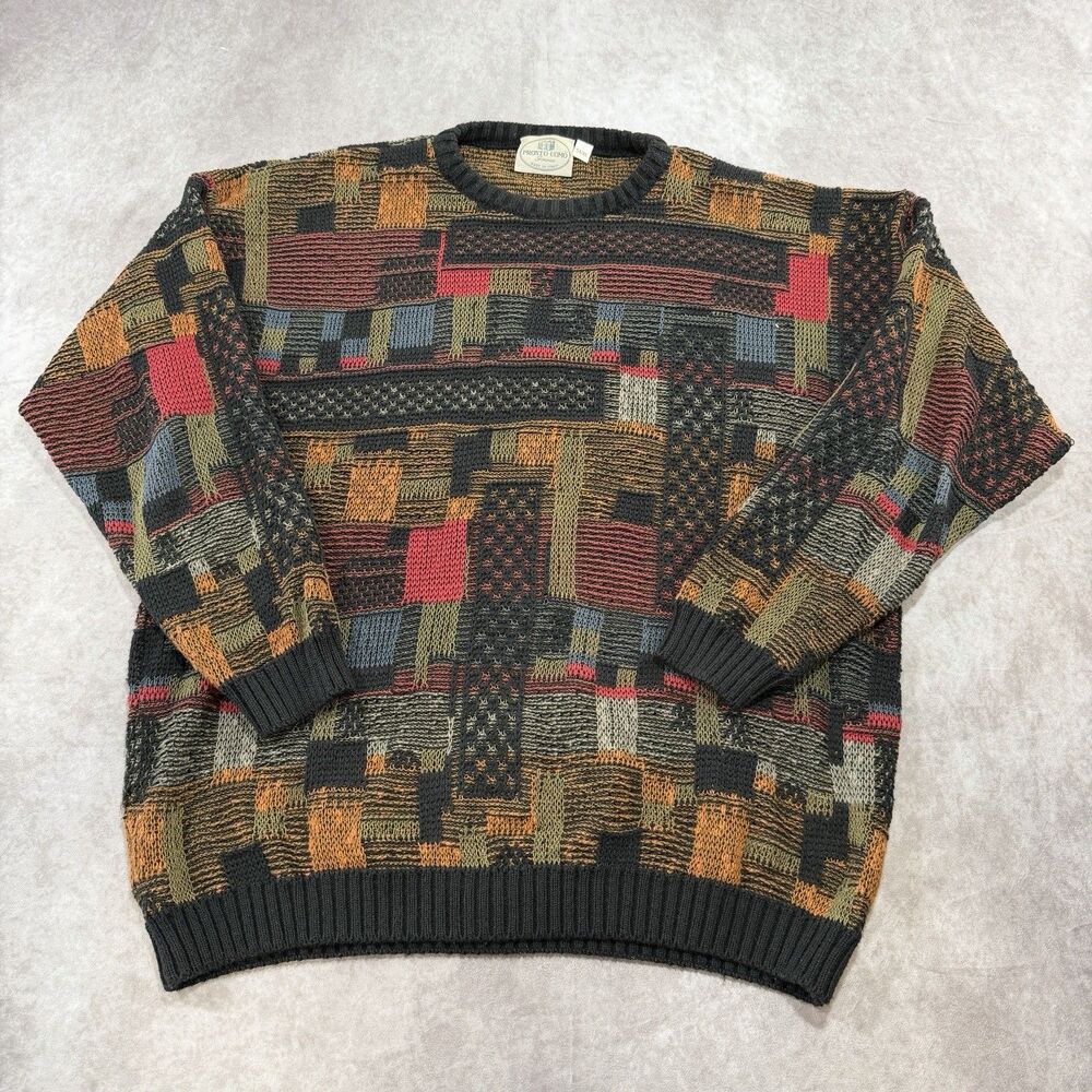 PRONTO UOMO Vintage Coogi Style Size XL Mens Sweater y2k Biggie